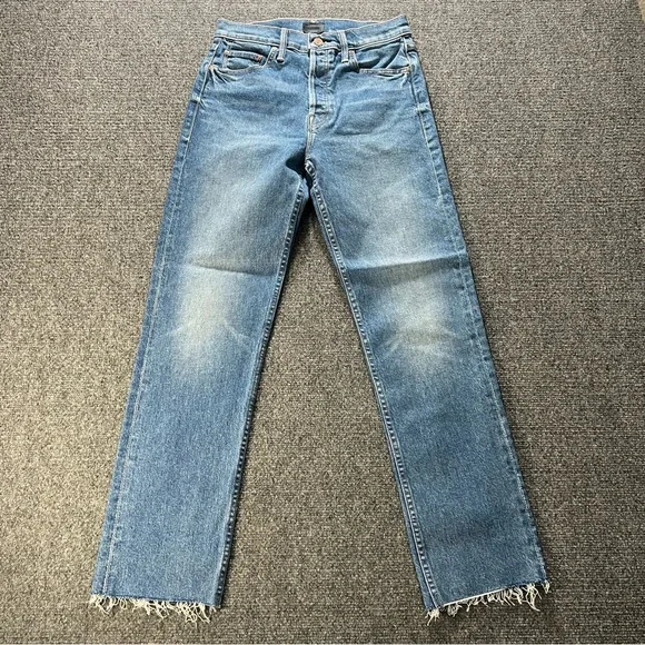 Mother The Tomcat Ankle Fray Blue Jeans Arigato Mr. Roboto Size 27 Fray Ends - Picture 1 of 12